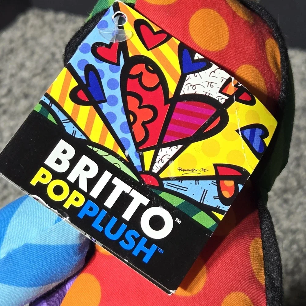RARE Romero Britto POPPLUSH Frederic The‎ Frog for ENESCO Pop Art Stuffed Animal